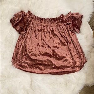 Crushed velvet top